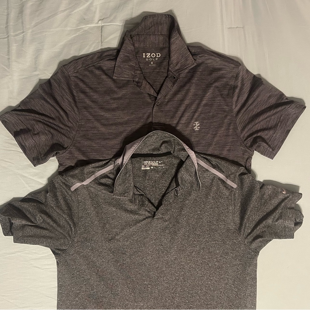 2 Golf Shirts Nike  Izod Golf Polo Shirts